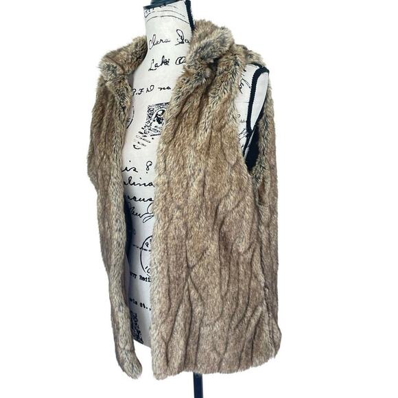 Y2K ABERCROMBIE & FITCH OPEN VEST FAUX FUR SZ SMALL GRUNGE MOBWIFE AESTHETIC - Picture 11 of 16